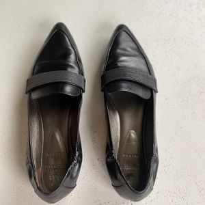 Brunello Cucinelli Monili Black Leather Loafers